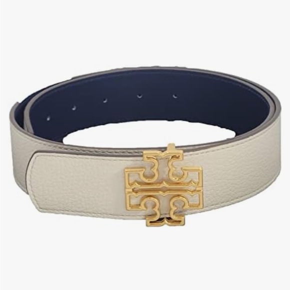 Tory Burch Britten Signature T Logo 1.5 “ Length Leather Reversible Belt - Picture 5 of 9